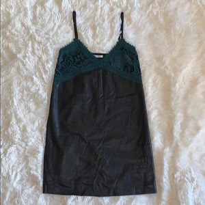 Zara TRF Slip Faux Leather Mini Dress